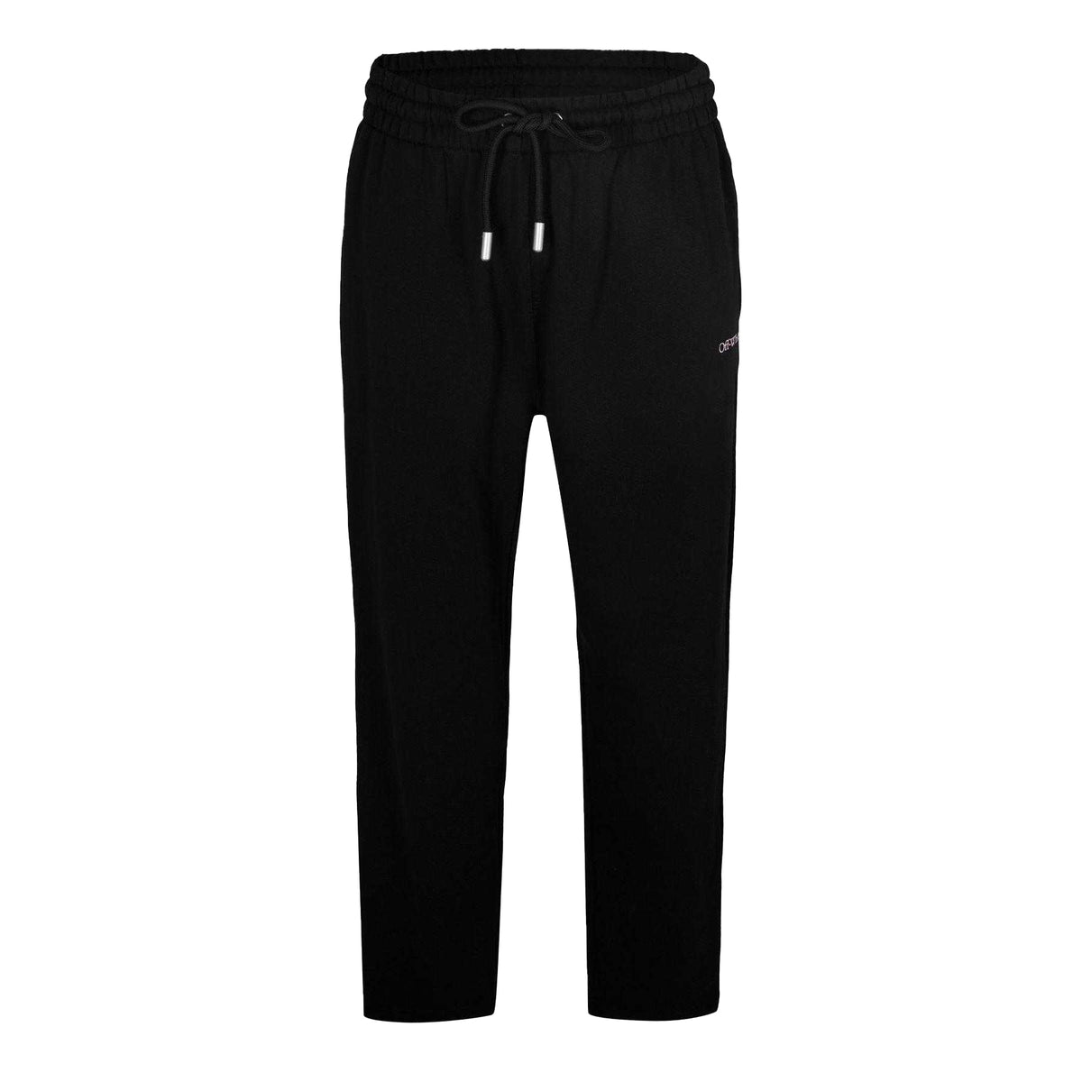 Black-Pink - Front - Off White Mens Fleece Elasticated Waist Sweatpants