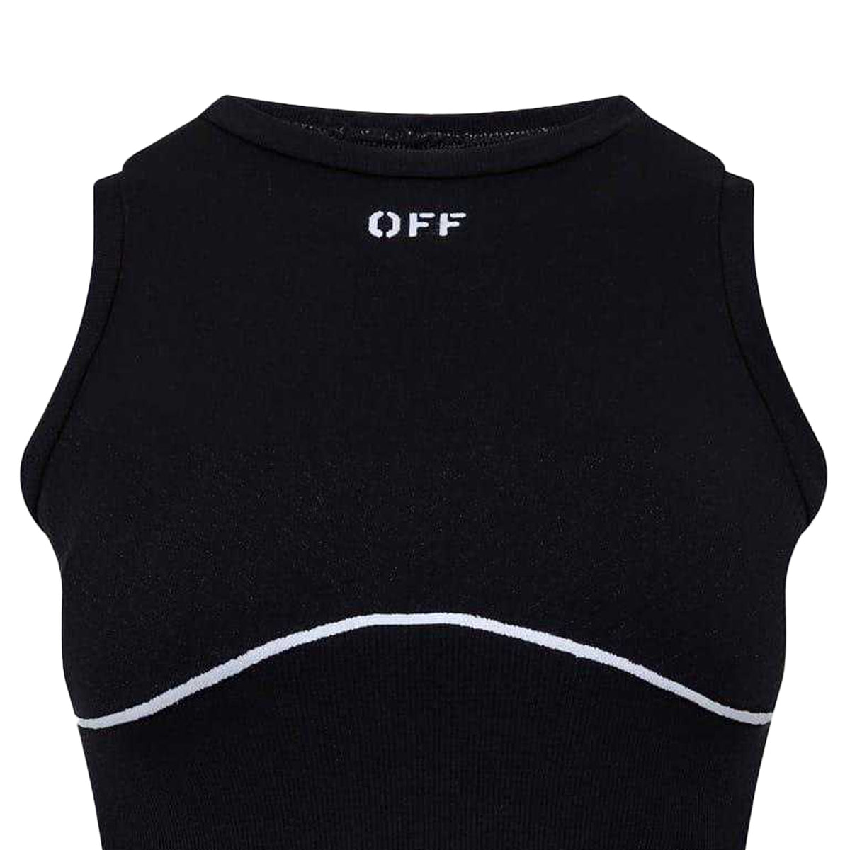 Black - Back - Off White Womens-Ladies Slim Tank Top