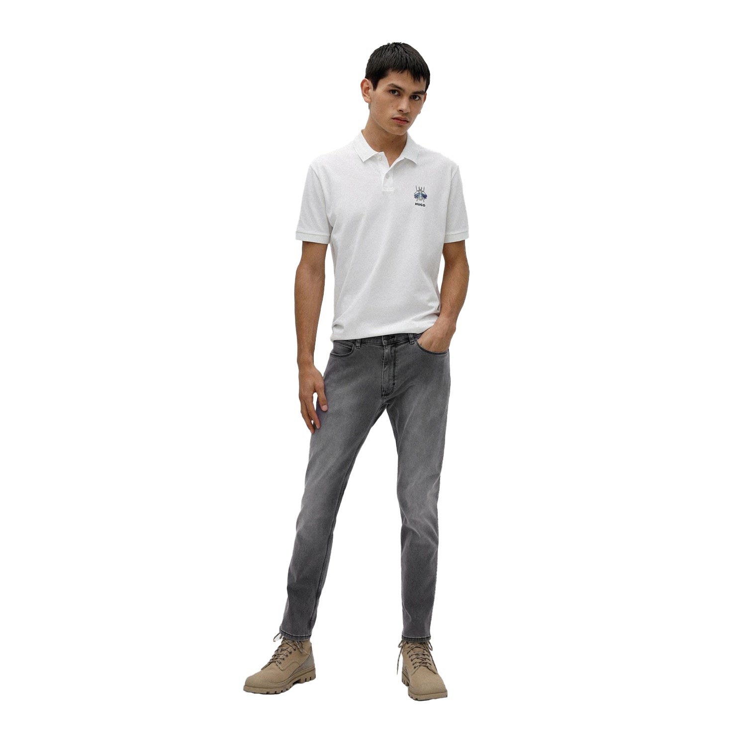 Grey - Lifestyle - Hugo Mens 734 Skinny Jeans