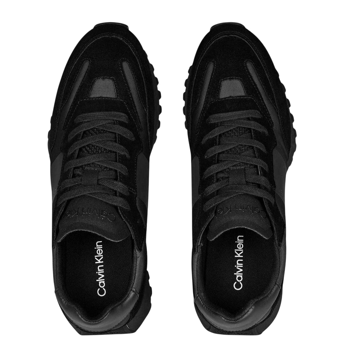 Black - Side - Calvin Klein Mens Suede Trainers