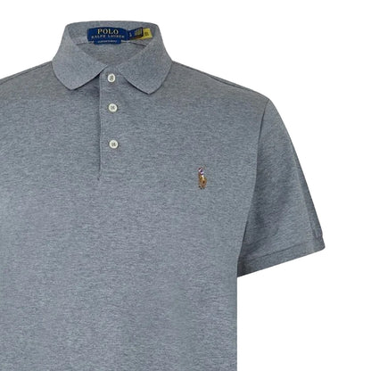 Heather - Side - Ralph Lauren Mens Pima Cotton Slim Short-Sleeved Polo Shirt