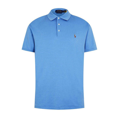 Sky Blue - Front - Ralph Lauren Mens Pima Cotton Slim Short-Sleeved Polo Shirt