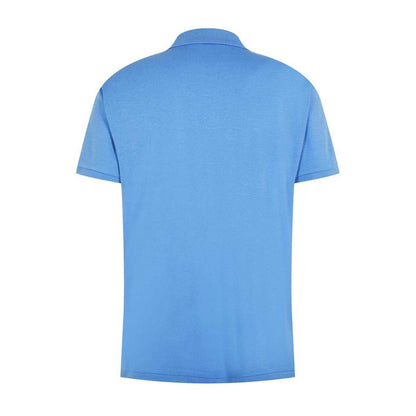 Sky Blue - Back - Ralph Lauren Mens Pima Cotton Slim Short-Sleeved Polo Shirt