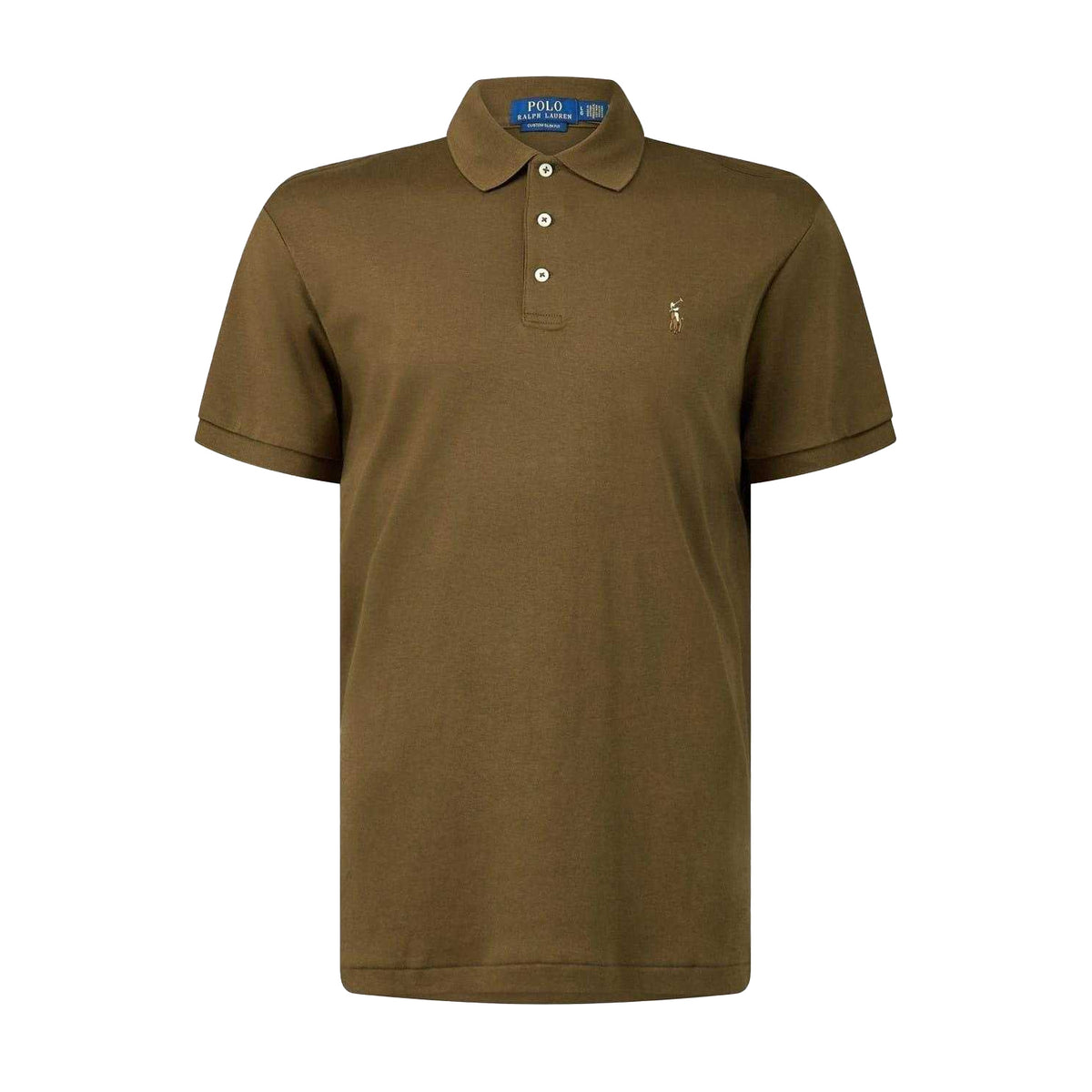 Brown - Front - Ralph Lauren Mens Pima Cotton Slim Short-Sleeved Polo Shirt