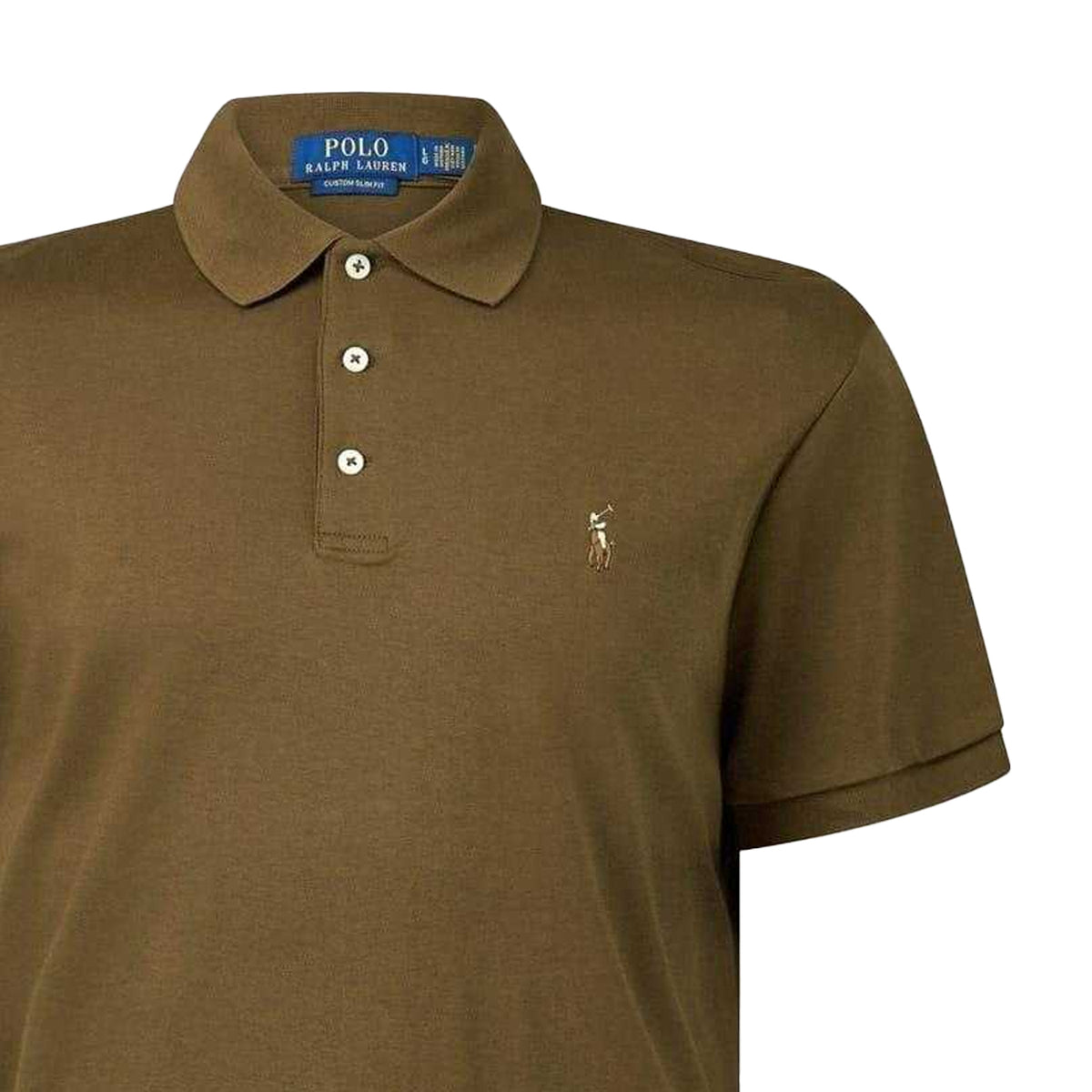 Brown - Side - Ralph Lauren Mens Pima Cotton Slim Short-Sleeved Polo Shirt