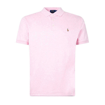 Carmine Pink - Front - Ralph Lauren Mens Pima Cotton Slim Short-Sleeved Polo Shirt