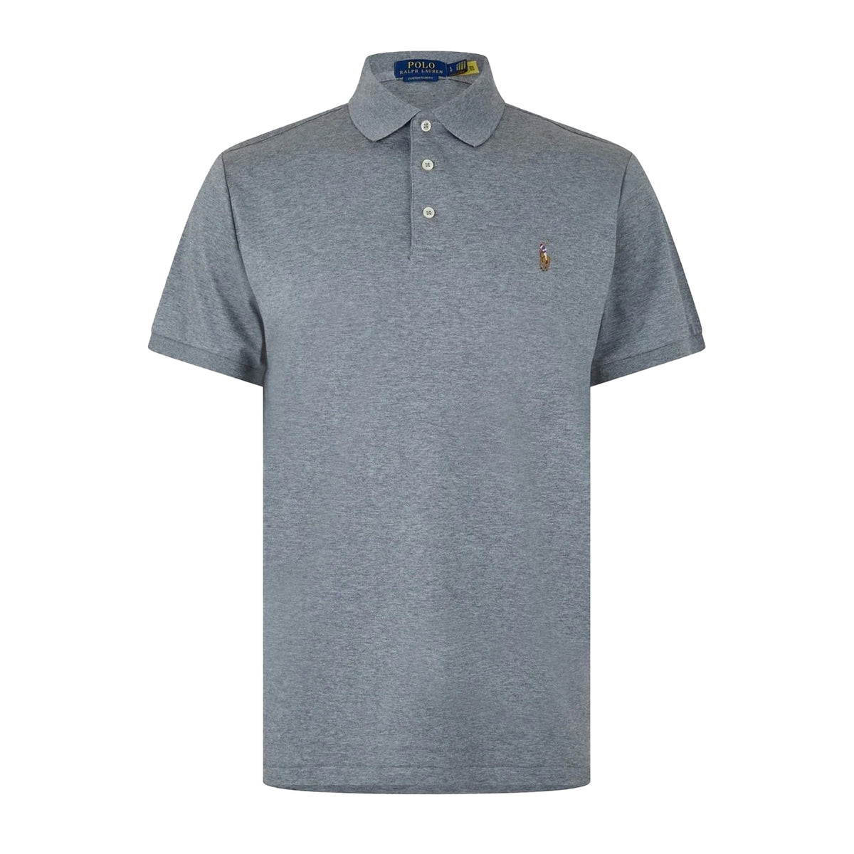 Heather - Front - Ralph Lauren Mens Pima Cotton Slim Short-Sleeved Polo Shirt