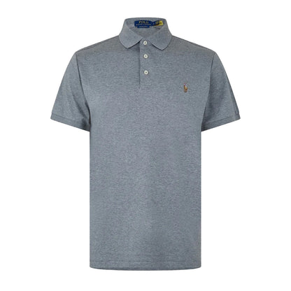 Heather - Front - Ralph Lauren Mens Pima Cotton Slim Short-Sleeved Polo Shirt