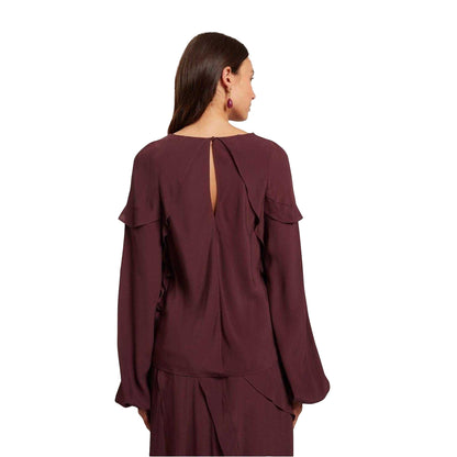 Oxblood - Back - Ted Baker Womens-Ladies Frill Blouse