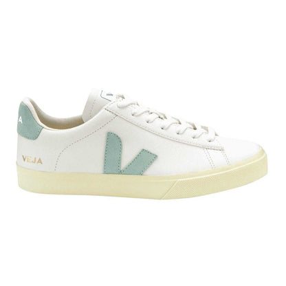 White-Matcha Green - Front - Veja Womens-Ladies V Leather Flat Trainers