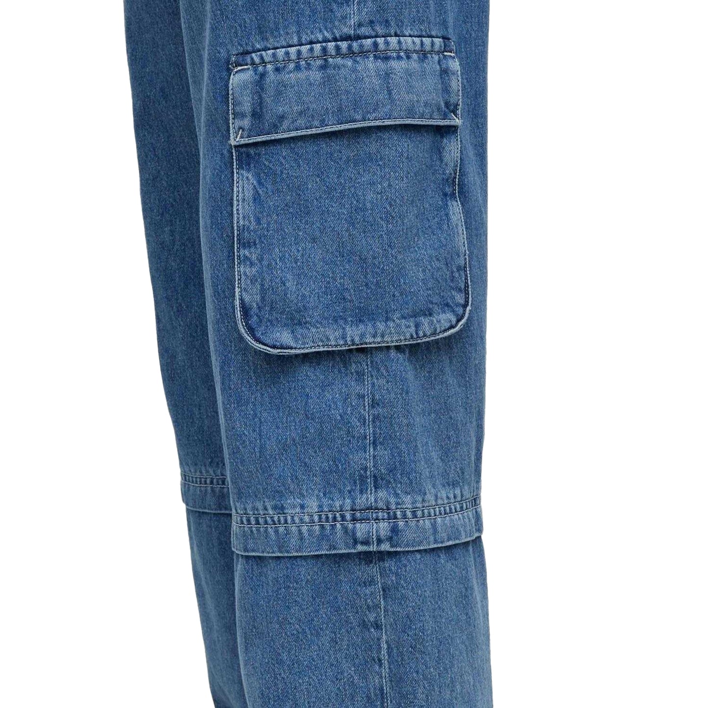 Blue-Blue - Front - Hugo Womens-Ladies Gashia Leather Badge Relaxed Fit Jeans
