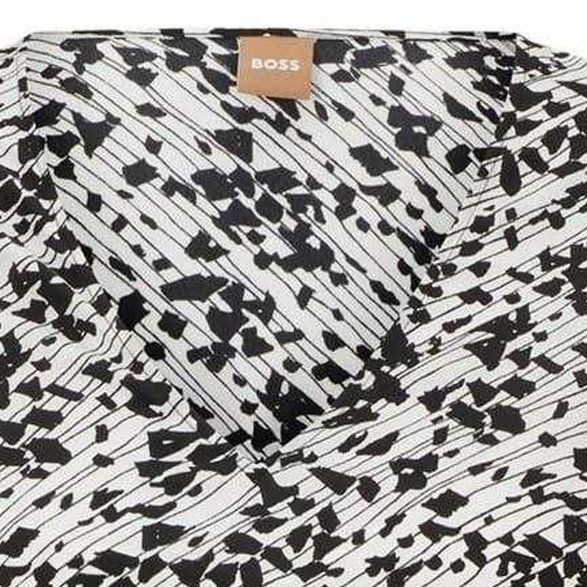 Black - Back - Boss Womens-Ladies Abstract V Neck Blouse