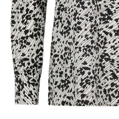Black - Side - Boss Womens-Ladies Abstract V Neck Blouse
