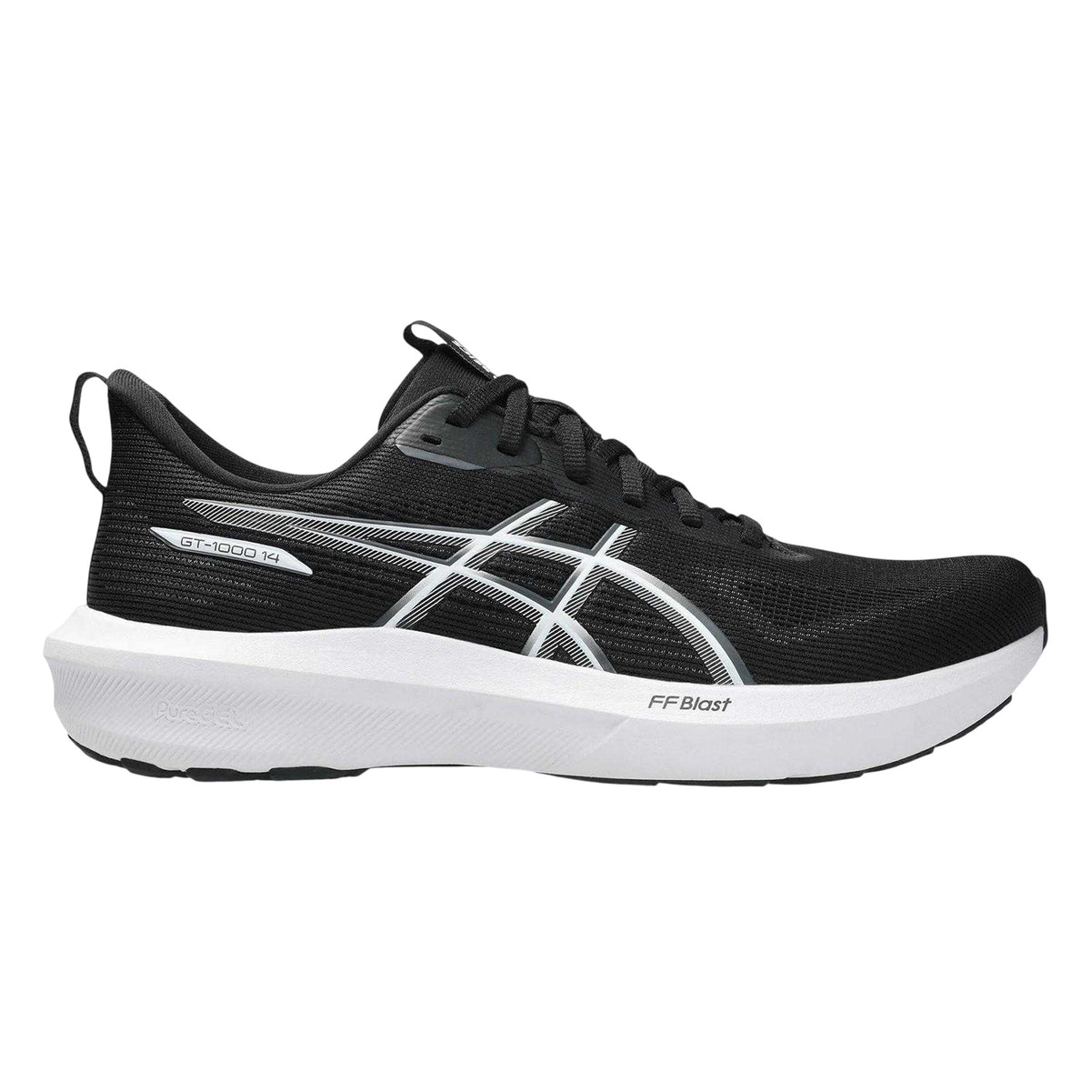 Black-White - Front - Asics Mens GT-1000 14 Running Shoes