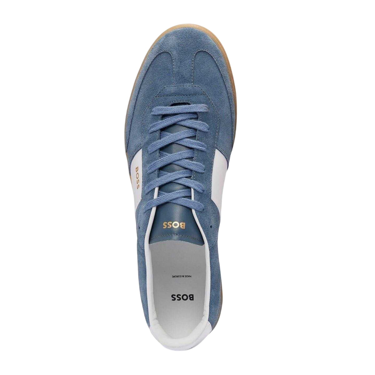 Royal Blue - Side - Boss Mens Brandon Suede Trainers