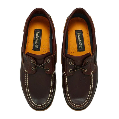 Brown - Side - Timberland Mens Classic Flat Boat Shoes