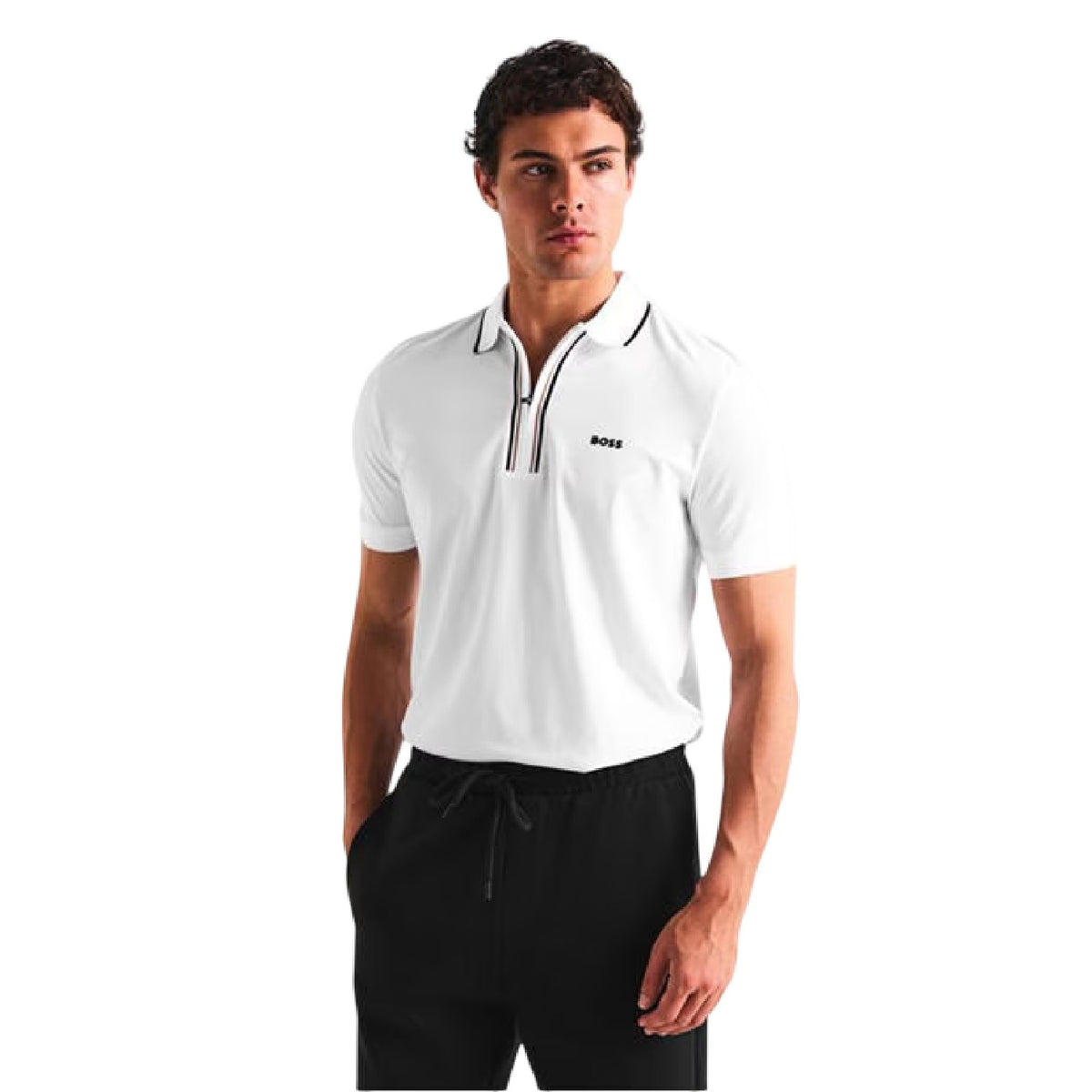 White - Side - Boss Mens Philix GOC Polo Shirt