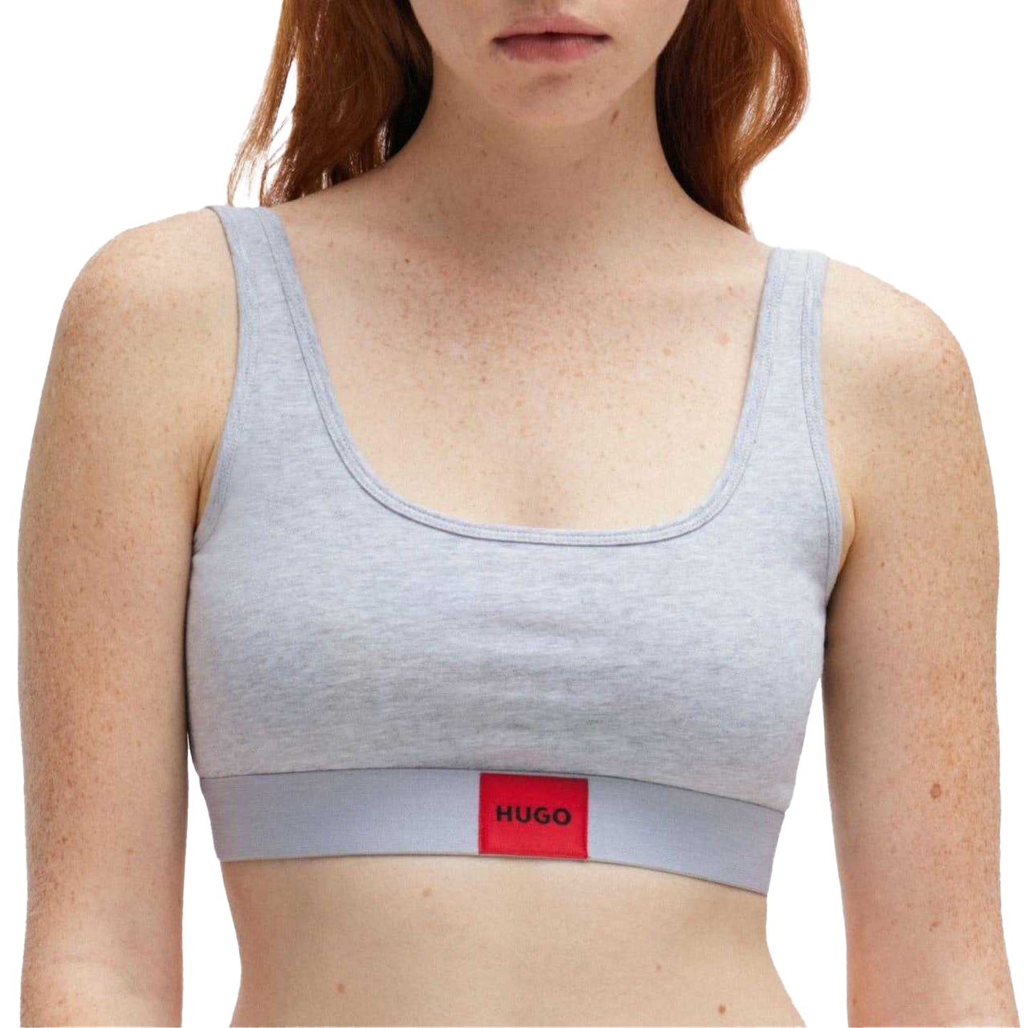 Grey - Side - Hugo Womens-Ladies Red Label Logo Bralette