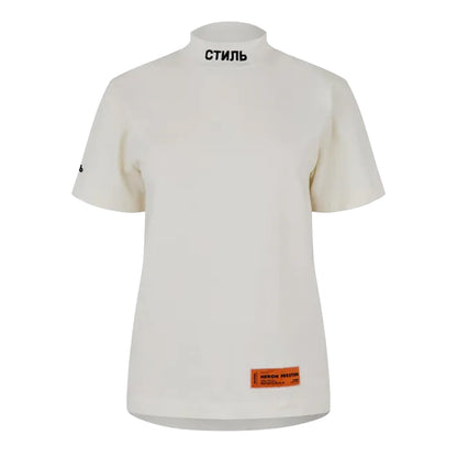 White-Black - Front - Heron Preston Womens-Ladies CTNMB Turtle Neck T-Shirt