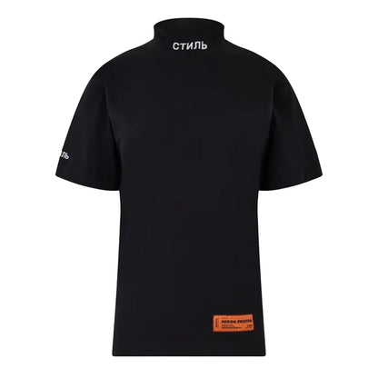 Black-White - Front - Heron Preston Womens-Ladies CTNMB Turtle Neck T-Shirt