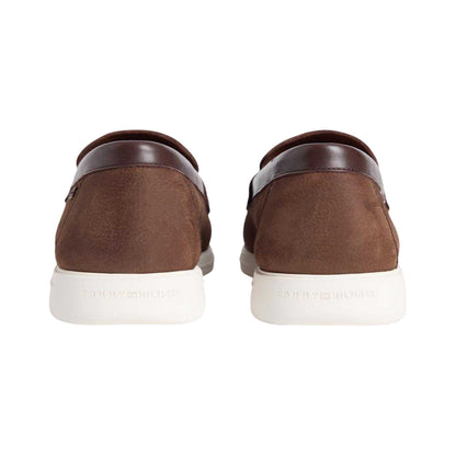 Brown - Back - Tommy Hilfiger Mens Nubuck Flat Trainers
