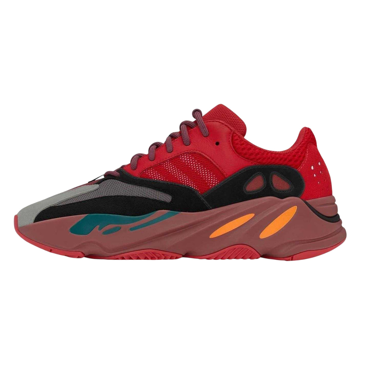 Red - Back - Adidas Mens Yeezy Boost 700 Leather Trainers