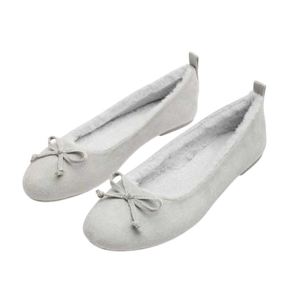 Light Grey - Back - Where´s That From Womens-Ladies Cassia Faux Suede Slippers