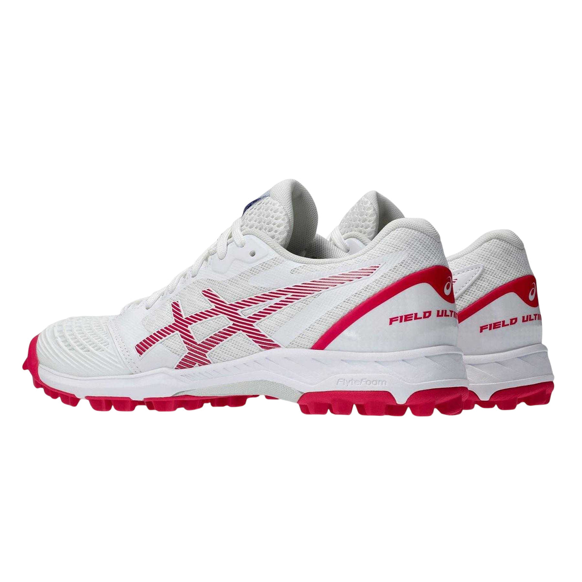 White-Bright Rose - Back - Asics Womens-Ladies Field FF Astro Hockey Shoes