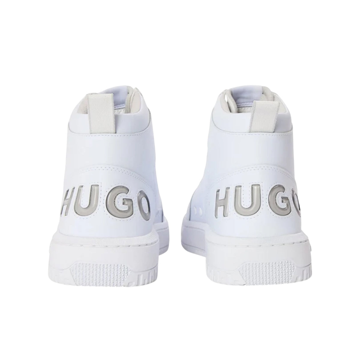 White - Back - Hugo Mens Kilian Hito BLub Leather High Top Trainers