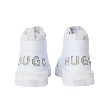 White - Back - Hugo Mens Kilian Hito BLub Leather High Top Trainers