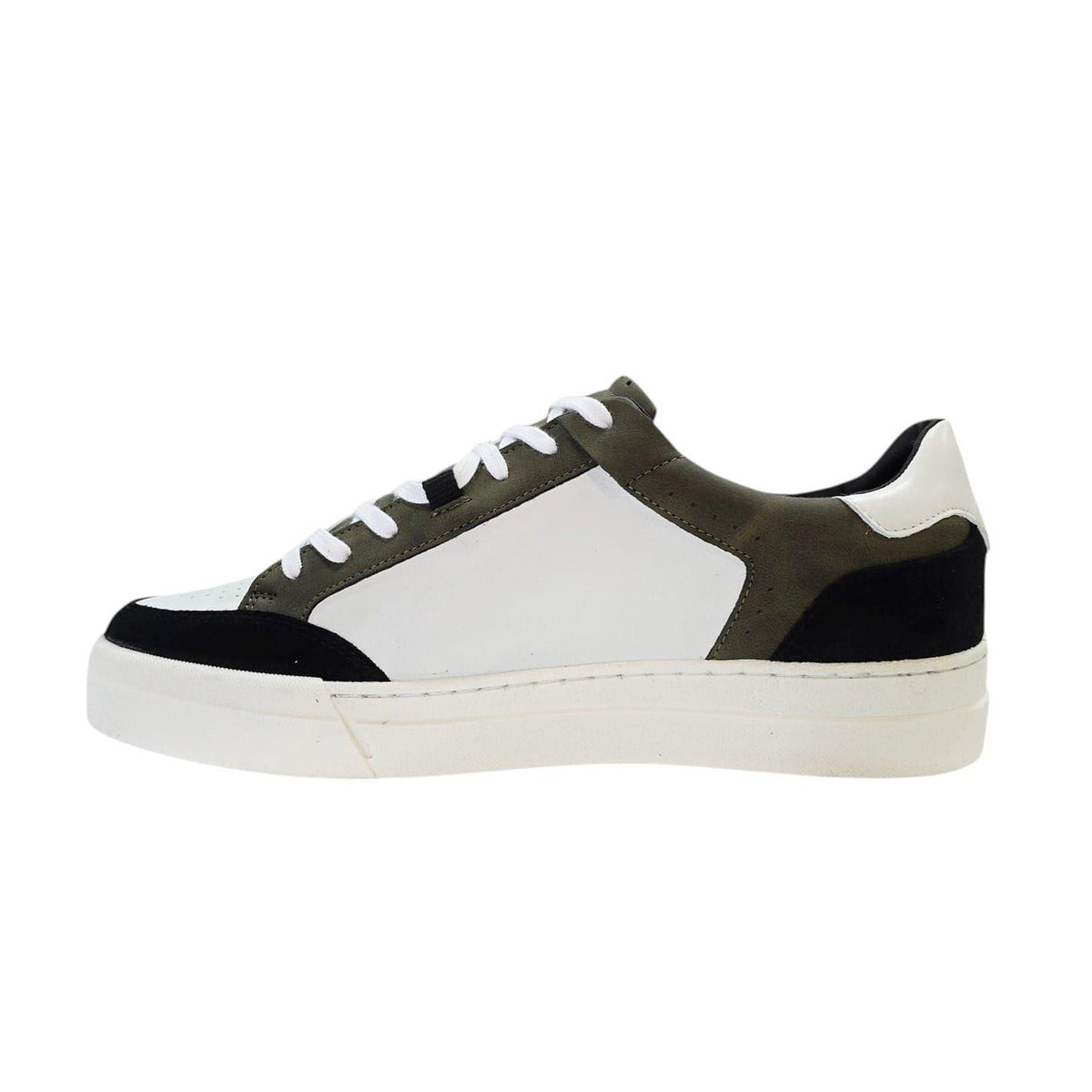 White-Black-Green - Side - Loyalti Mens Braid Trainers