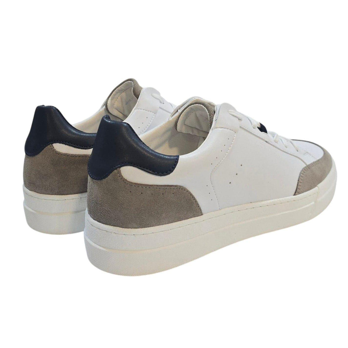 White-Grey-Navy - Back - Loyalti Mens Braid Trainers