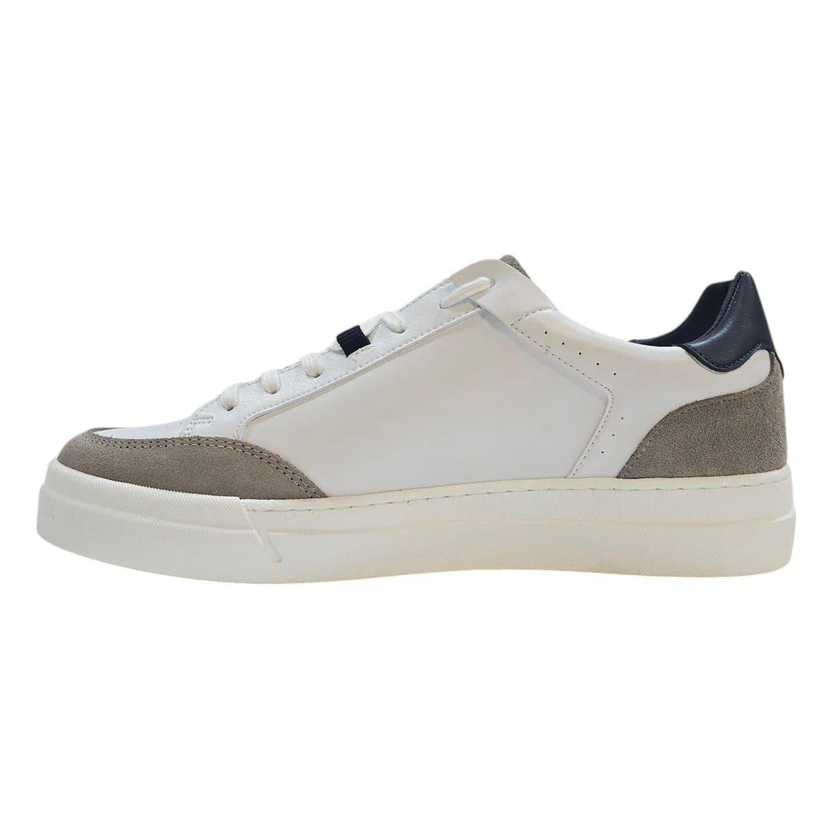 White-Grey-Navy - Side - Loyalti Mens Braid Trainers