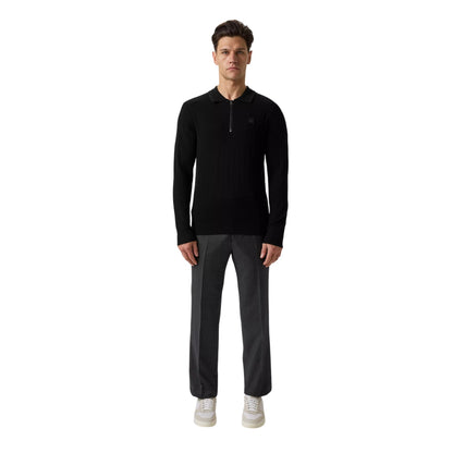 Black - Lifestyle - Hugo Mens Sastoro Ribbed Casual Top