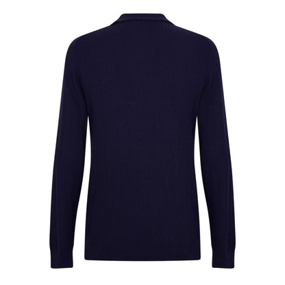Navy - Back - Hugo Mens Sastoro Ribbed Casual Top