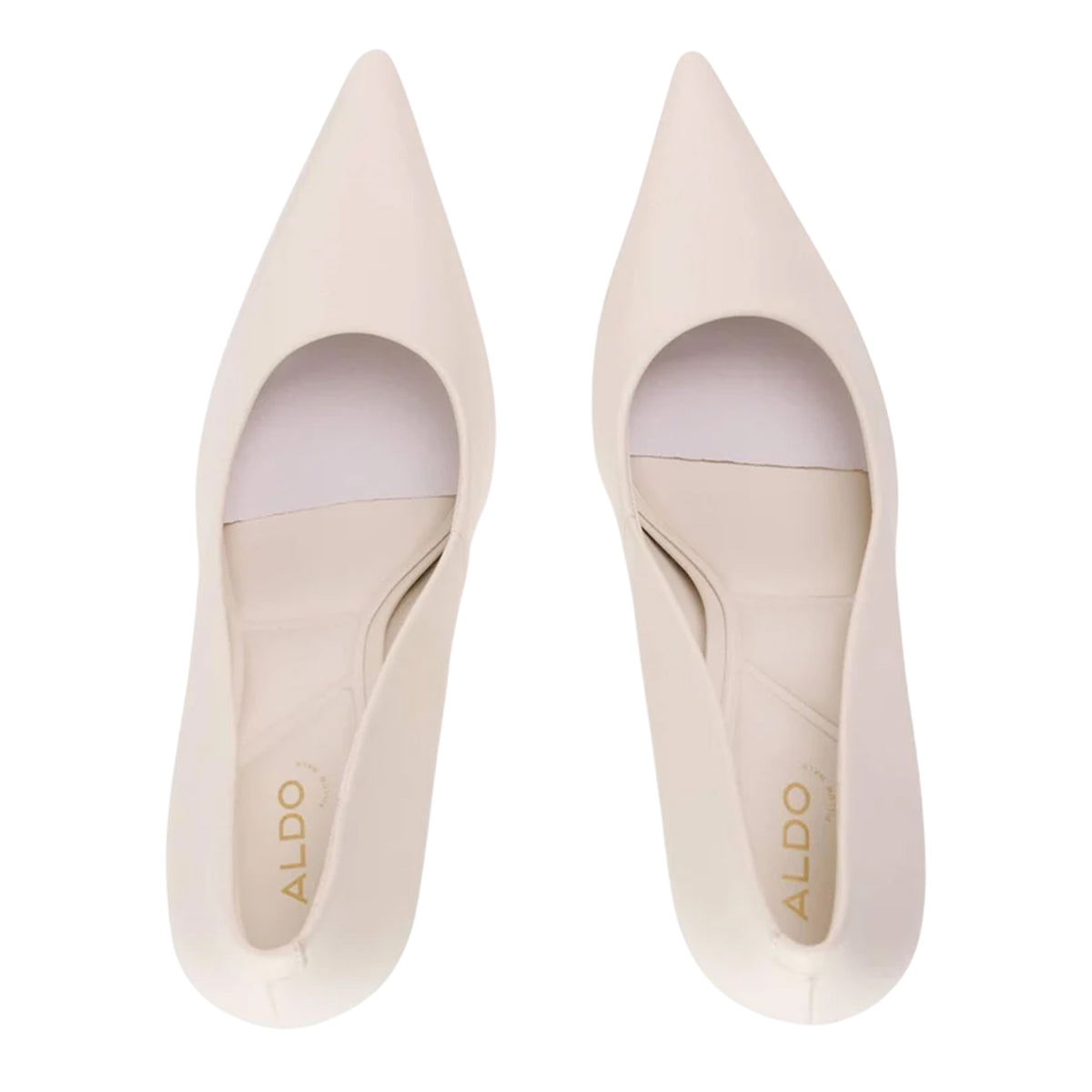 White - Back - Aldo Womens-Ladies Leather Formal High Stiletto Heel Pumps