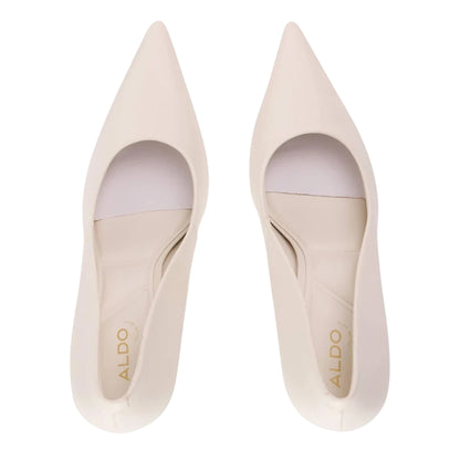 White - Back - Aldo Womens-Ladies Leather Formal High Stiletto Heel Pumps