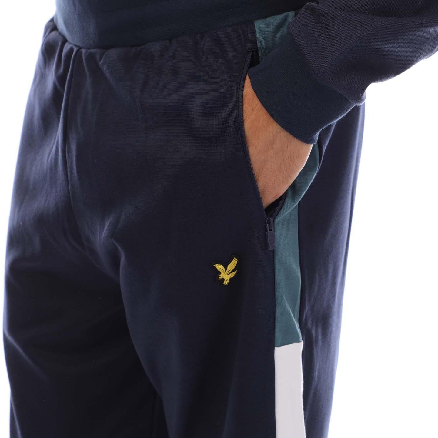 Navy - Side - Lyle & Scott Mens Fly Fleece Casual Shorts
