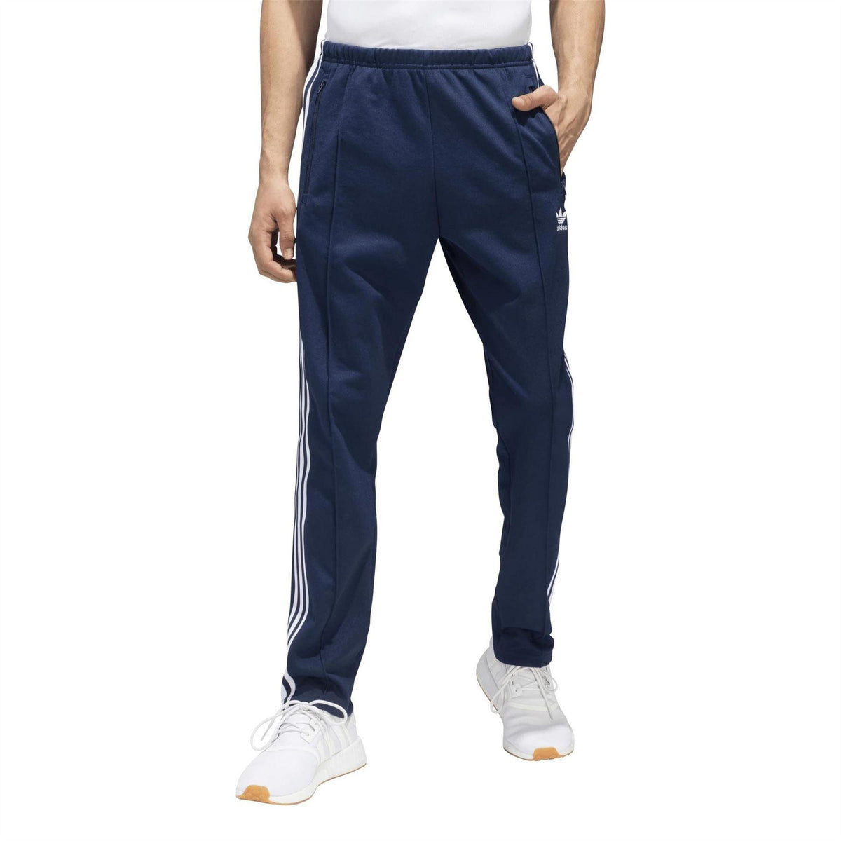 Indigo Blue - Pack Shot - Adidas Mens Beckenbauer Logo Slim Tracksuit Bottoms