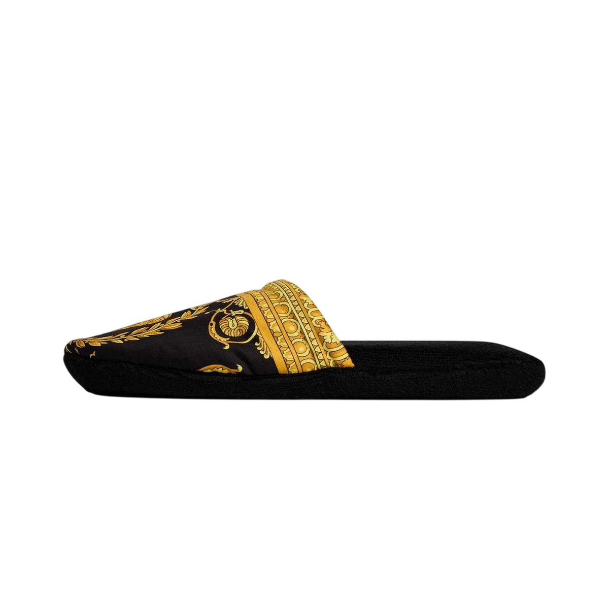 Black-Gold - Side - Versace Unisex Adult Baroque Slippers