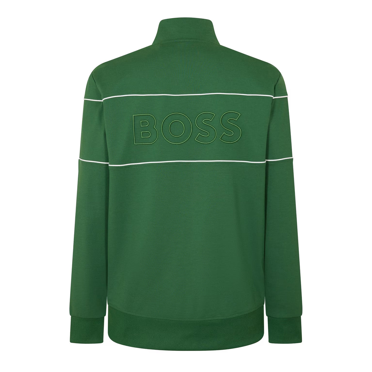Green - Back - Boss Mens Horizontal Stripe Track Jacket