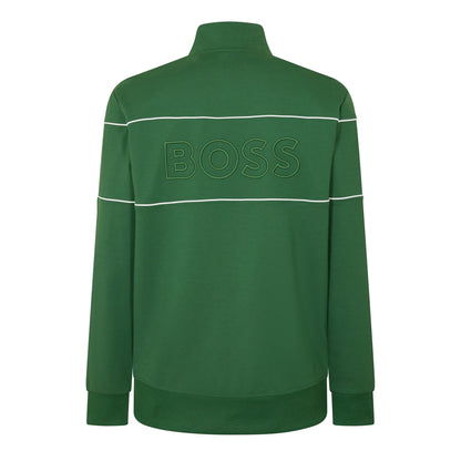 Green - Back - Boss Mens Horizontal Stripe Track Jacket