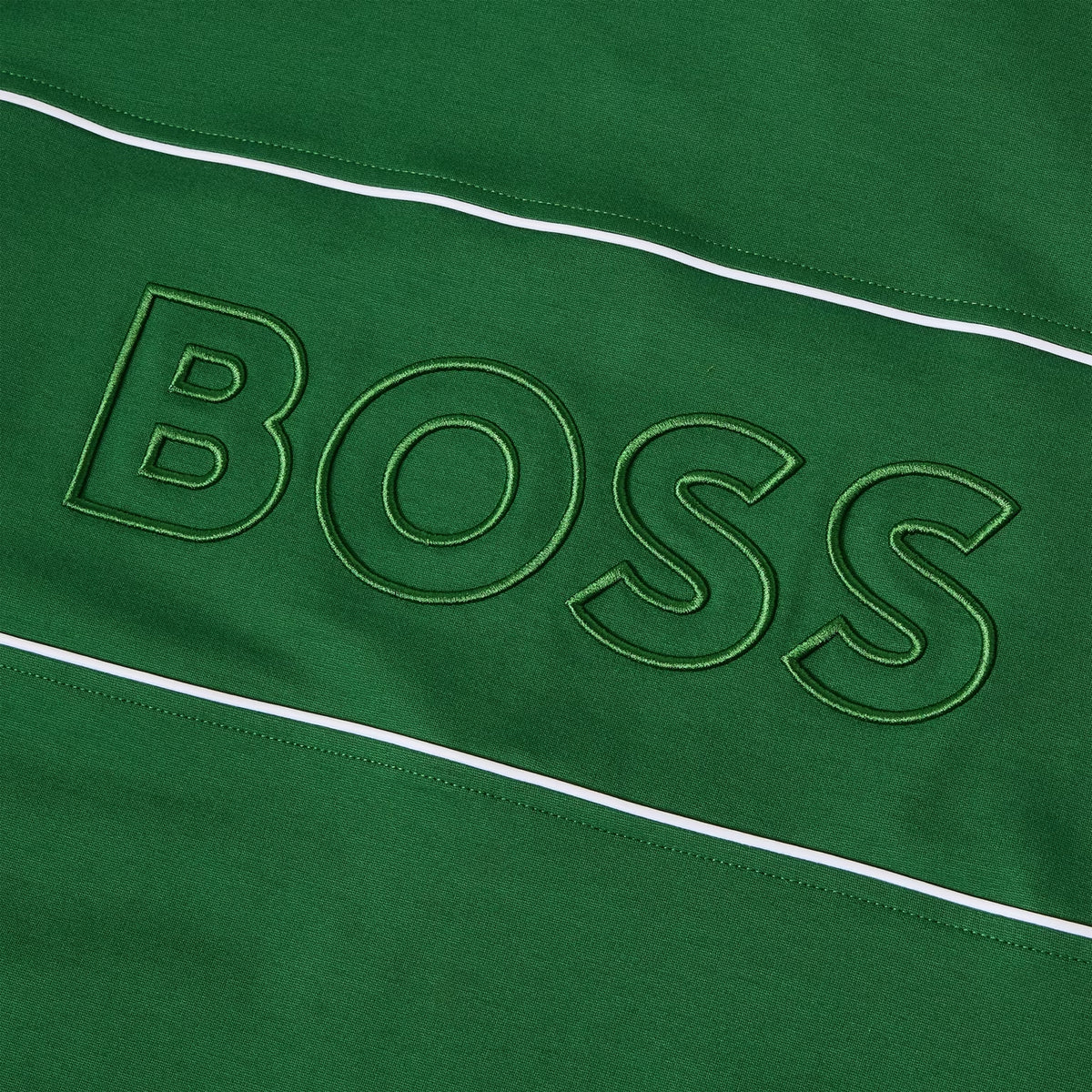 Green - Side - Boss Mens Horizontal Stripe Track Jacket