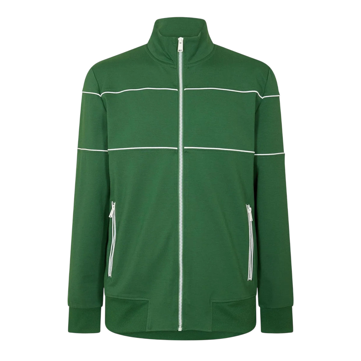 Green - Front - Boss Mens Horizontal Stripe Track Jacket