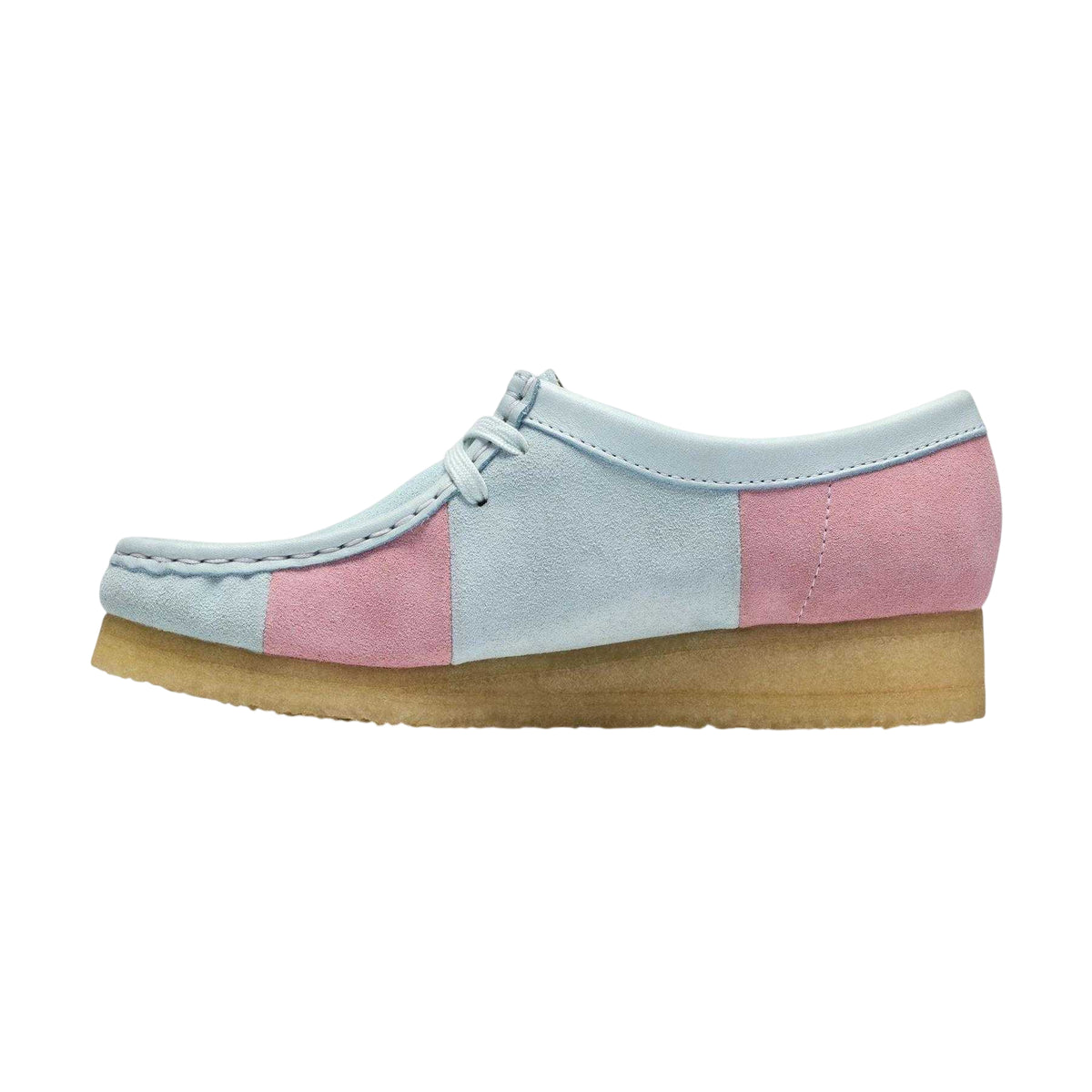 Blue - Side - Clarks Originals Womens-Ladies Wallabee Suede Flat Moccasins