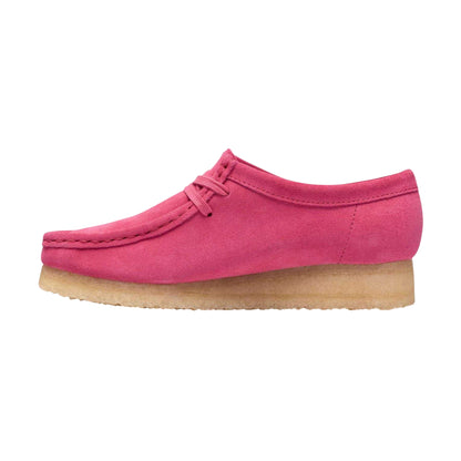 Pink Intense - Side - Clarks Originals Womens-Ladies Wallabee Suede Flat Moccasins