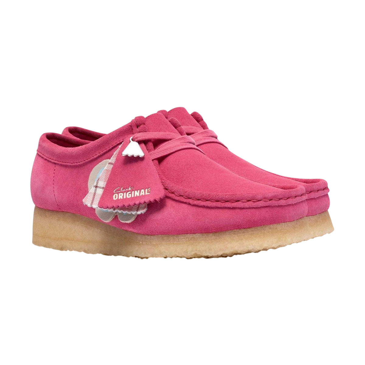 Pink Intense - Lifestyle - Clarks Originals Womens-Ladies Wallabee Suede Flat Moccasins