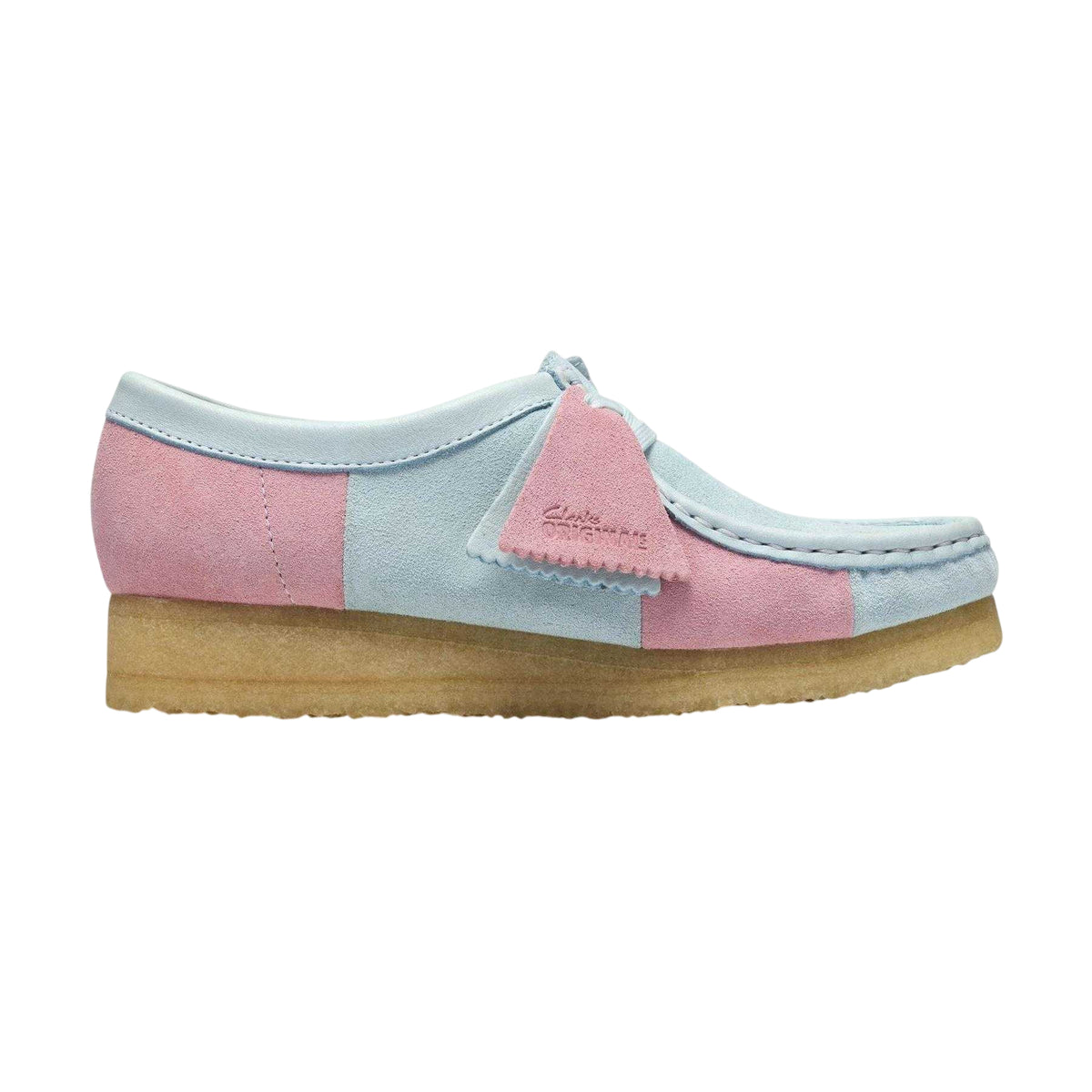 Blue - Front - Clarks Originals Womens-Ladies Wallabee Suede Flat Moccasins