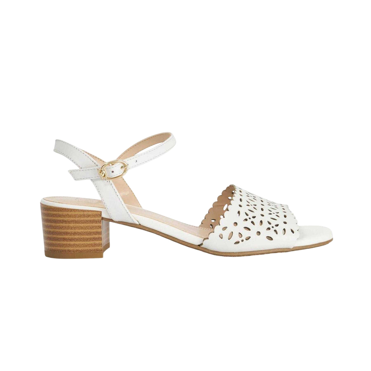 White - Front - Dune London Womens-Ladies Josephina Leather Block Heel Court Shoes