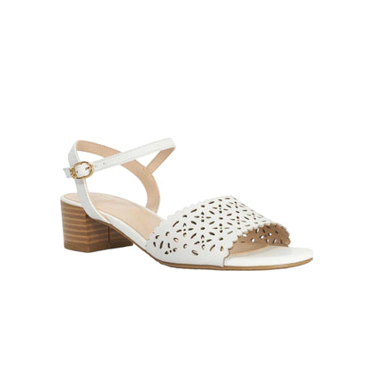 White - Lifestyle - Dune London Womens-Ladies Josephina Leather Block Heel Court Shoes